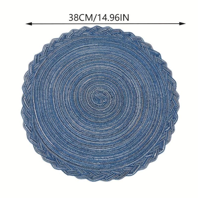 6pcs Round Cotton Placemat Hemp Nordic Tale Mat Heat Insulation