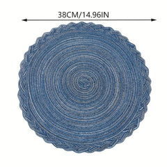 6pcs Round Cotton Placemat Hemp Nordic Tale Mat Heat Insulation