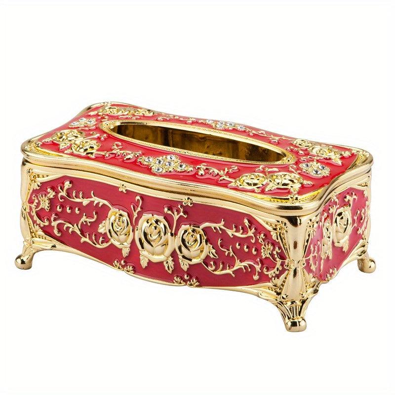 Rose Embossed Tissue Box Holder For Home Living Room KTV Hotel