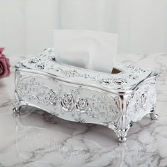Rose Embossed Tissue Box Holder For Home Living Room KTV Hotel