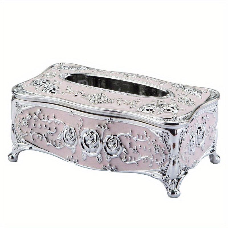 Rose Embossed Tissue Box Holder For Home Living Room KTV Hotel