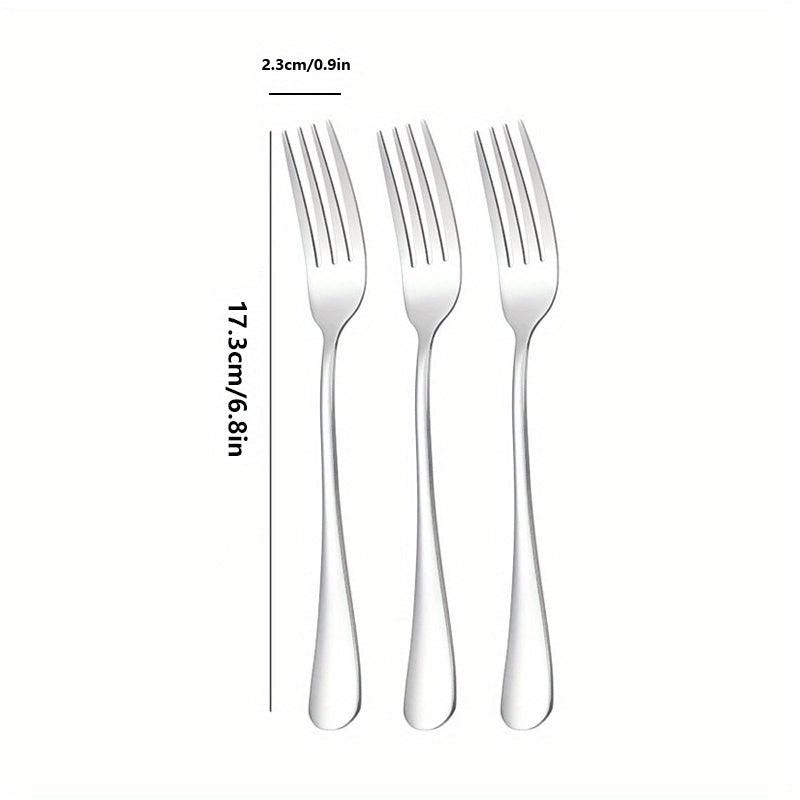 6pcs Stainless Steel Dinner Salad Dessert Forks Mirror Polished