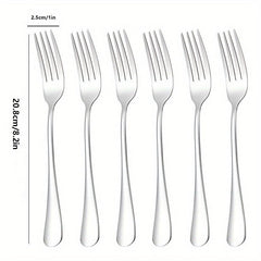 6pcs Stainless Steel Dinner Salad Dessert Forks Mirror Polished