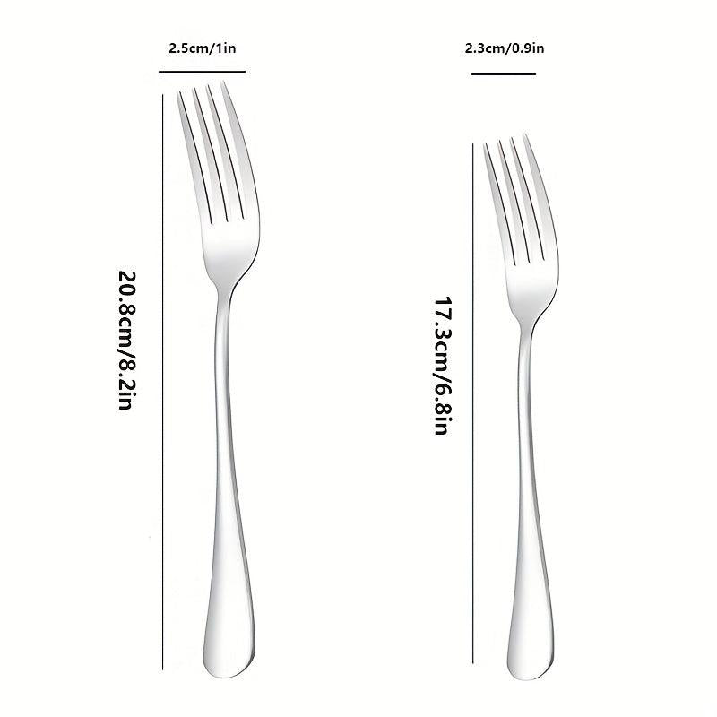 6pcs Stainless Steel Dinner Salad Dessert Forks Mirror Polished