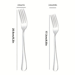 6pcs Stainless Steel Dinner Salad Dessert Forks Mirror Polished