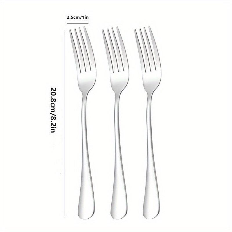 6pcs Stainless Steel Dinner Salad Dessert Forks Mirror Polished