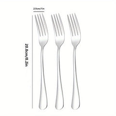 6pcs Stainless Steel Dinner Salad Dessert Forks Mirror Polished