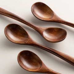 6pc Vintage Wooden Spoons, Durable & Stylish Kitchen Utensils