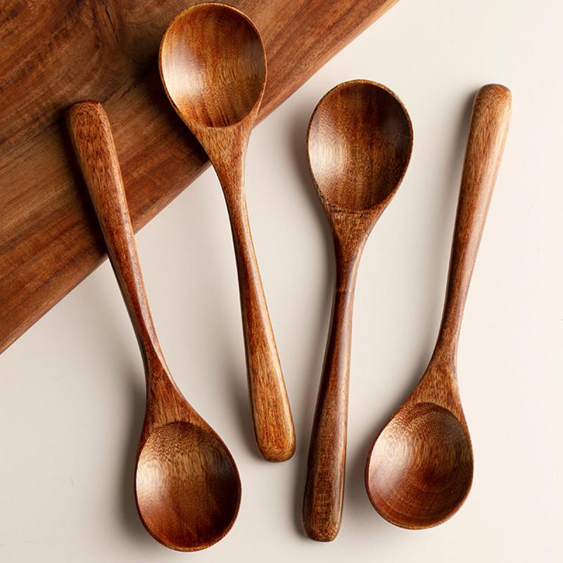6pc Vintage Wooden Spoons, Durable & Stylish Kitchen Utensils