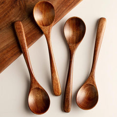 6pc Vintage Wooden Spoons, Durable & Stylish Kitchen Utensils