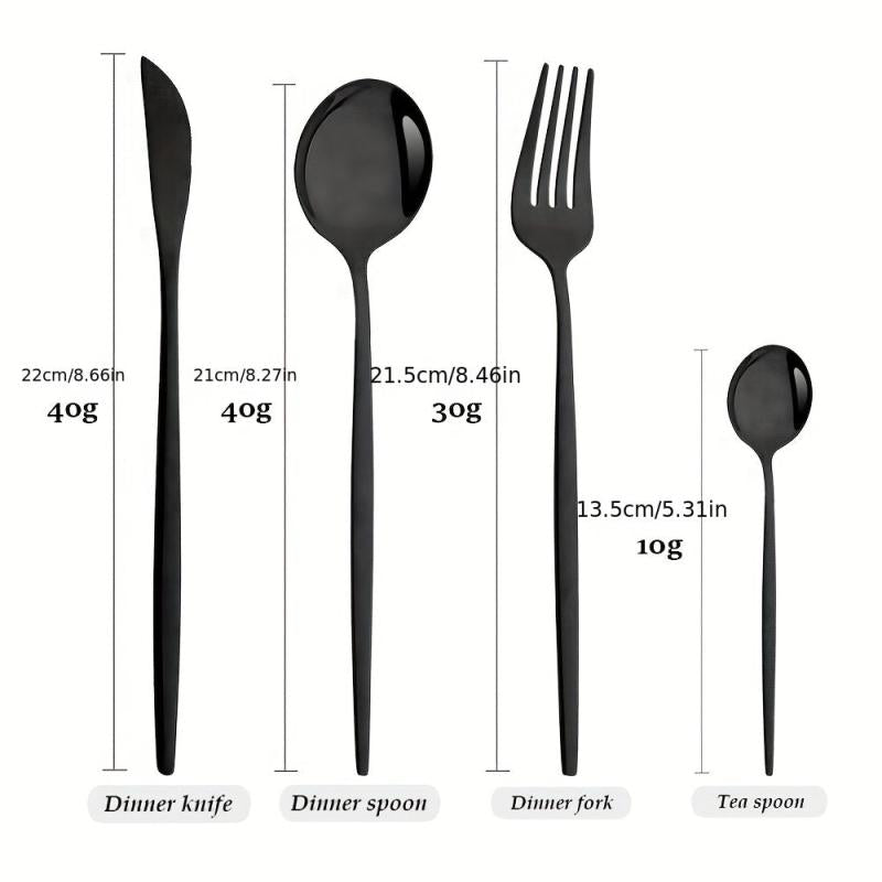24pcs Stainless Steel Cutlery Set Fork Spoon Tableware Set Dinnerware Set