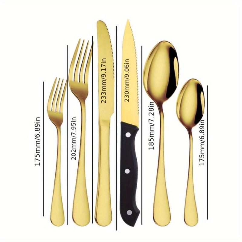 24pcs Unique Stainless Steel Flatware Cutlery Set For 4