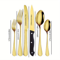 24pcs Unique Stainless Steel Flatware Cutlery Set For 4