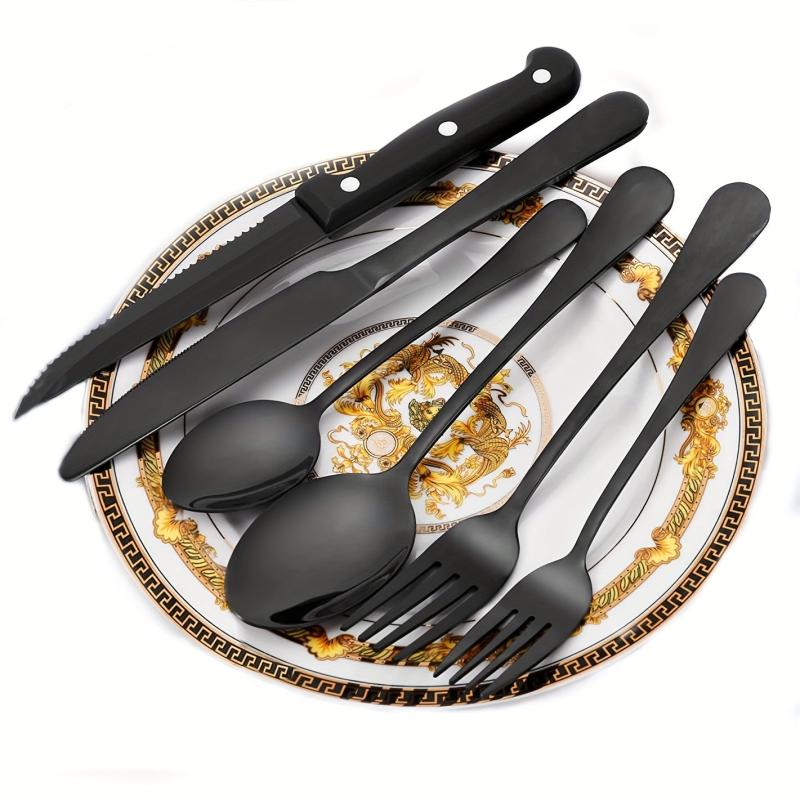 24pcs Unique Stainless Steel Flatware Cutlery Set For 4
