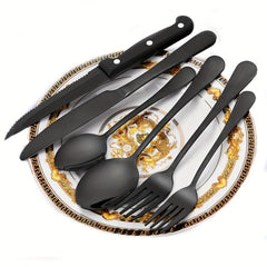 24pcs Unique Stainless Steel Flatware Cutlery Set For 4