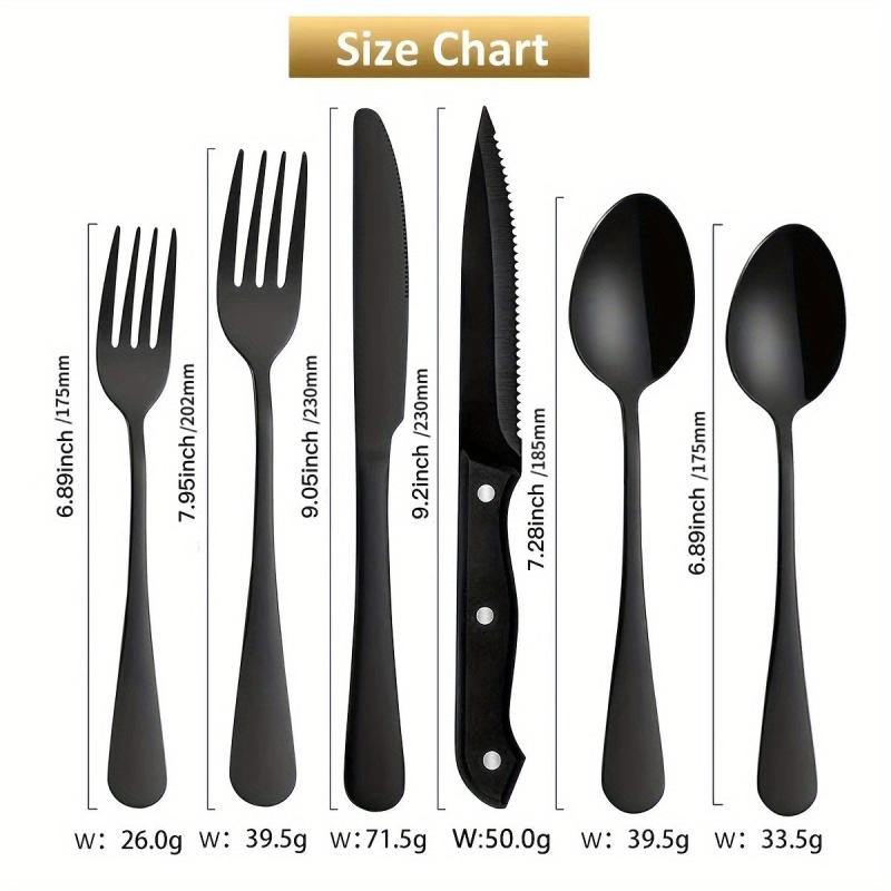 24pcs Unique Stainless Steel Flatware Cutlery Set For 4