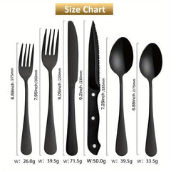 24pcs Unique Stainless Steel Flatware Cutlery Set For 4