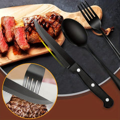 24pcs Unique Stainless Steel Flatware Cutlery Set For 4