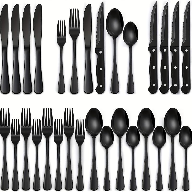 24pcs Unique Stainless Steel Flatware Cutlery Set For 4
