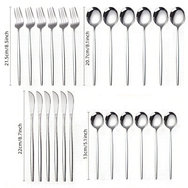 24pcs Golden Cutlery Set Stainless Steel Silverware Family Restaurant Ready