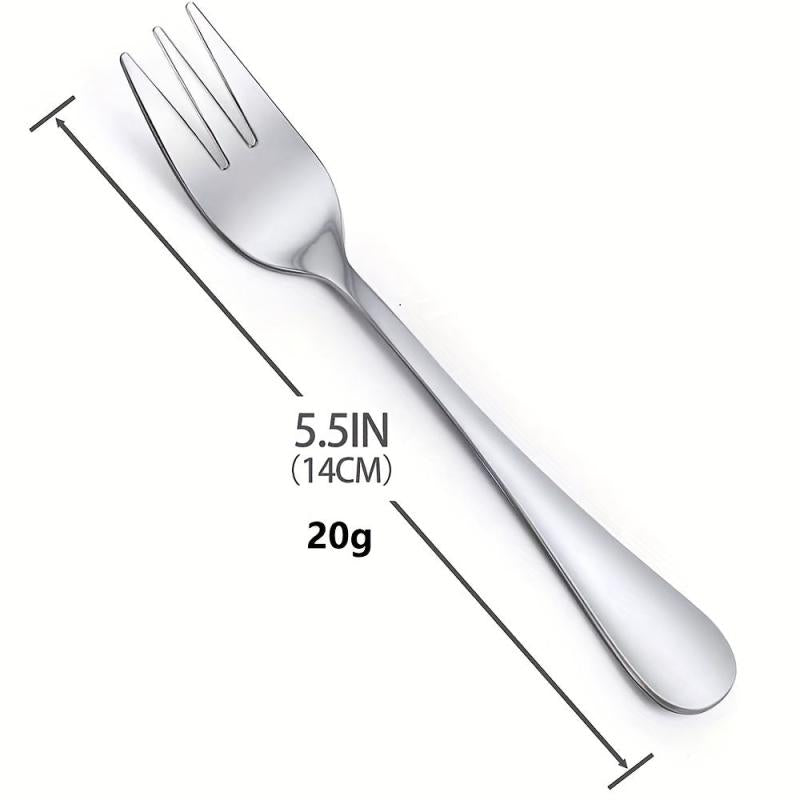 12pcs Stainless Steel Pastry Fork Set 5.5in Mirror Polished Cake Dessert Fork