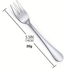12pcs Stainless Steel Pastry Fork Set 5.5in Mirror Polished Cake Dessert Fork