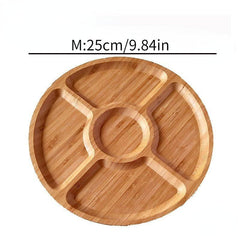 1pc Wooden Plate Cheese Board Five Grids Food Tray Multifunctional Fruit Tray