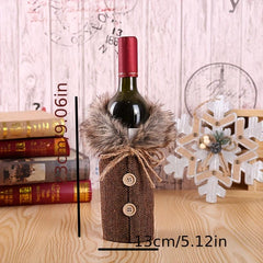 Festive Christmas Wine Bottle Cover - Add Holiday Cheer!