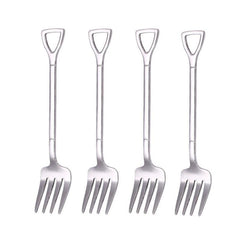 4pcs Stainless Steel Fruit Cake Dessert Forks Creative Shape Tableware
