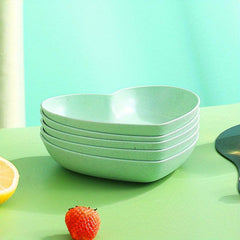 5pcs Heart Shaped Serving Tray Fruit Plate Snack Plate Kitchen Supplies