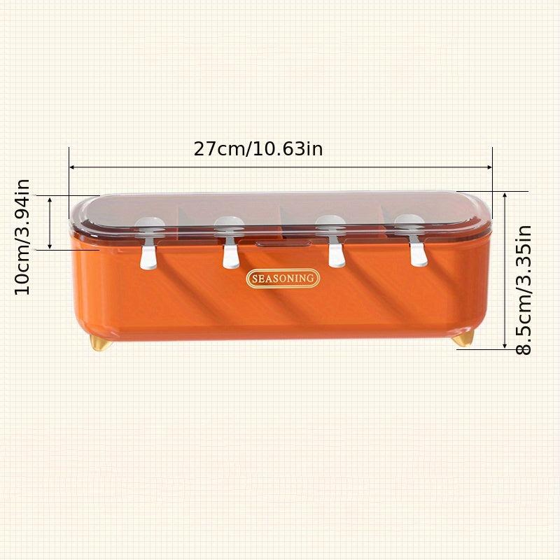 4-Cavity Seasoning Box and Bottle Set, Kitchen Spice Storage Container