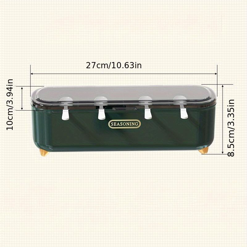 4-Cavity Seasoning Box and Bottle Set, Kitchen Spice Storage Container