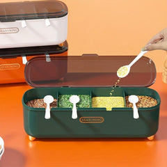 4-Cavity Seasoning Box and Bottle Set, Kitchen Spice Storage Container