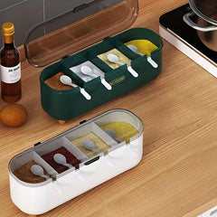 4-Cavity Seasoning Box and Bottle Set, Kitchen Spice Storage Container