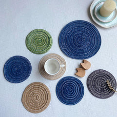 Nordic Style Round Placemat Cotton Yarn Dinner Mat