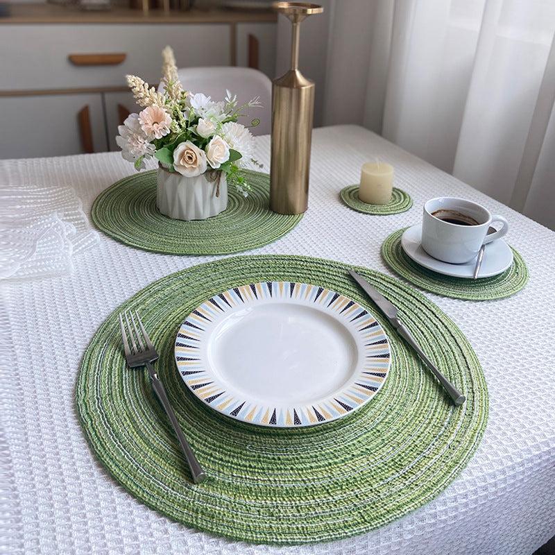 Nordic Style Round Placemat Cotton Yarn Dinner Mat