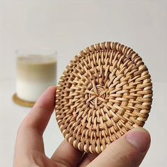 Rattan Braided Coaster Heat Insulation Mat Kitchen Decoration