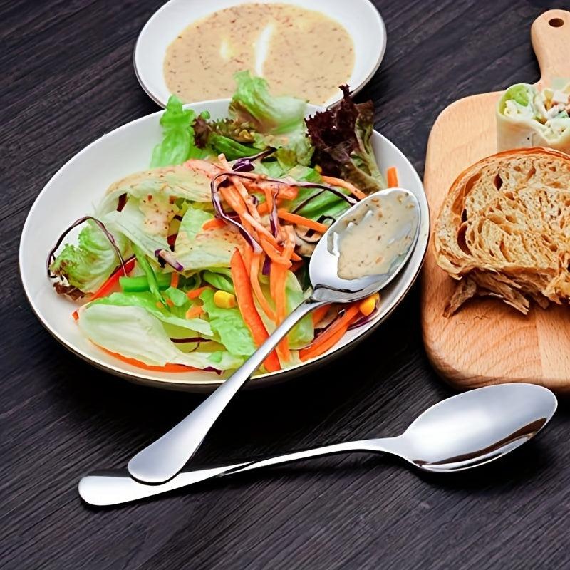 6pcs Stainless Steel Meal Spoon Soup Spoon Coffee Spoon Dessert Spoon Tea Spoon