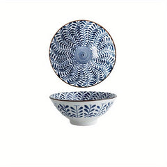 4pcs Ceramic Underglaze Bowls 17.78 Cm High Footed Tub Bowl
