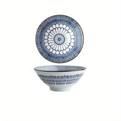 4pcs Ceramic Underglaze Bowls 17.78 Cm High Footed Tub Bowl