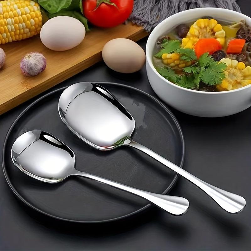 2Pcs Stainless Steel Buffet Serving Spoon for Party Banquet Kitchenware