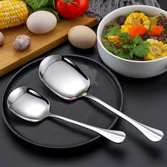 2Pcs Stainless Steel Buffet Serving Spoon for Party Banquet Kitchenware