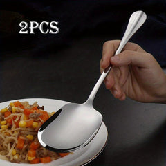 2Pcs Stainless Steel Buffet Serving Spoon for Party Banquet Kitchenware