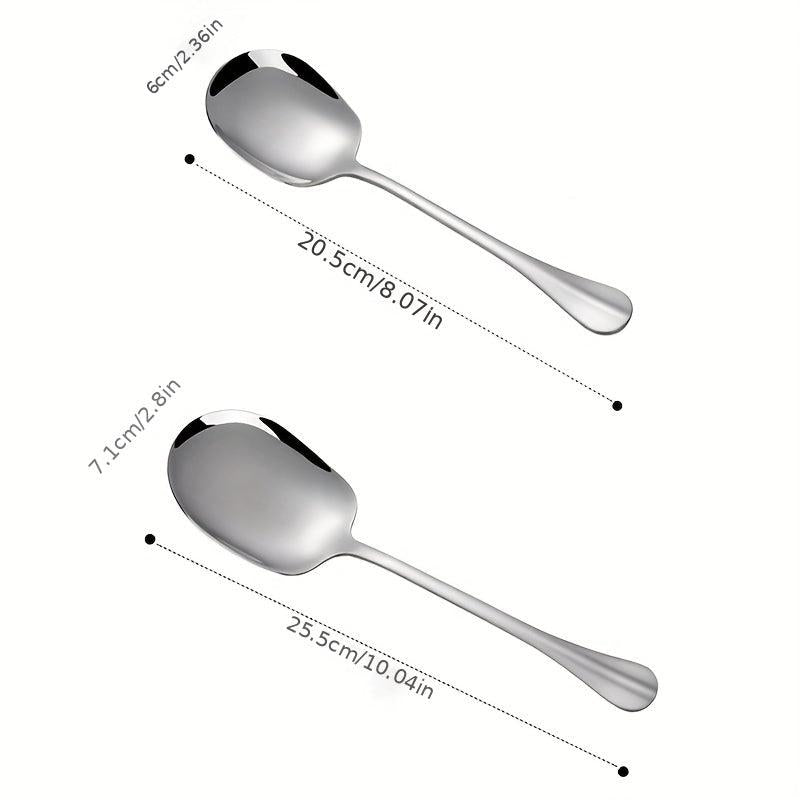 2Pcs Stainless Steel Buffet Serving Spoon for Party Banquet Kitchenware