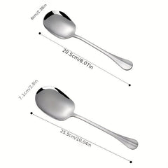 2Pcs Stainless Steel Buffet Serving Spoon for Party Banquet Kitchenware