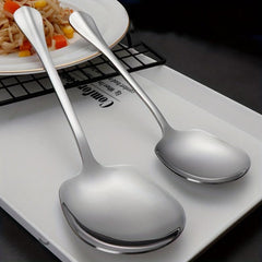 2Pcs Stainless Steel Buffet Serving Spoon for Party Banquet Kitchenware