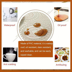 Waterproof Printed PVC Table Cloth Nordic Coffee Table Mat Thanksgiving Hallow