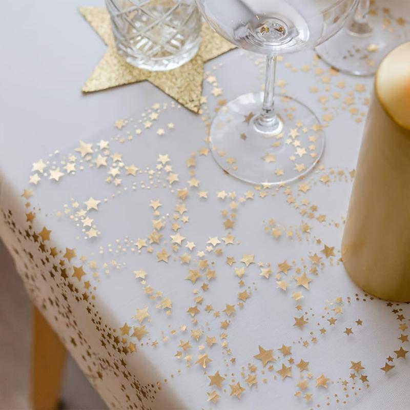 Stars Metallic Table Runner 27 94x274 32 Cm Glitter Thin Mesh