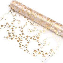Stars Metallic Table Runner 27 94x274 32 Cm Glitter Thin Mesh