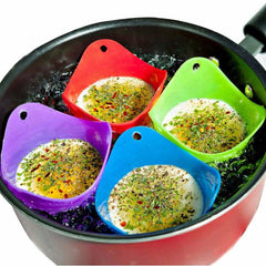 4pcs Silicone Egg Cooker Kitchen Cooking Tool